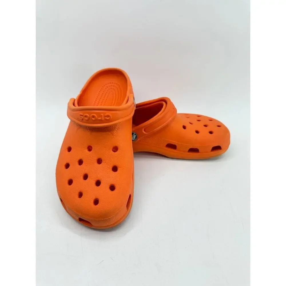 Crocs Classic Clogs Orange Unisex Slip On Comfort Shoes Size M8 W10 Used